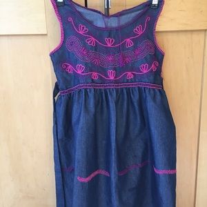 Embroidered Denim Dress Handmade